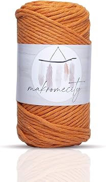 Scanned Macrame Rope 3mm Single Twist Scannable Cotton Macrame Rope Macrame Rope Orange