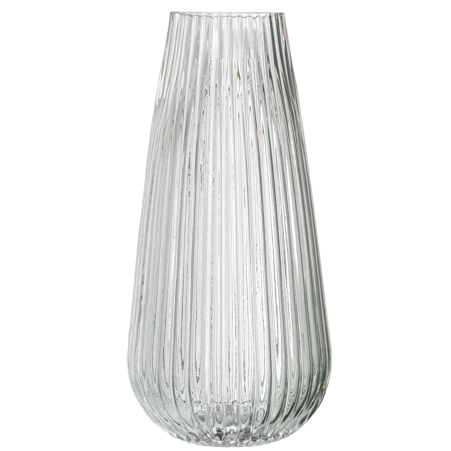 Vase de table en verre transparent DRW 14x30 cm pour fleurs à longue tige