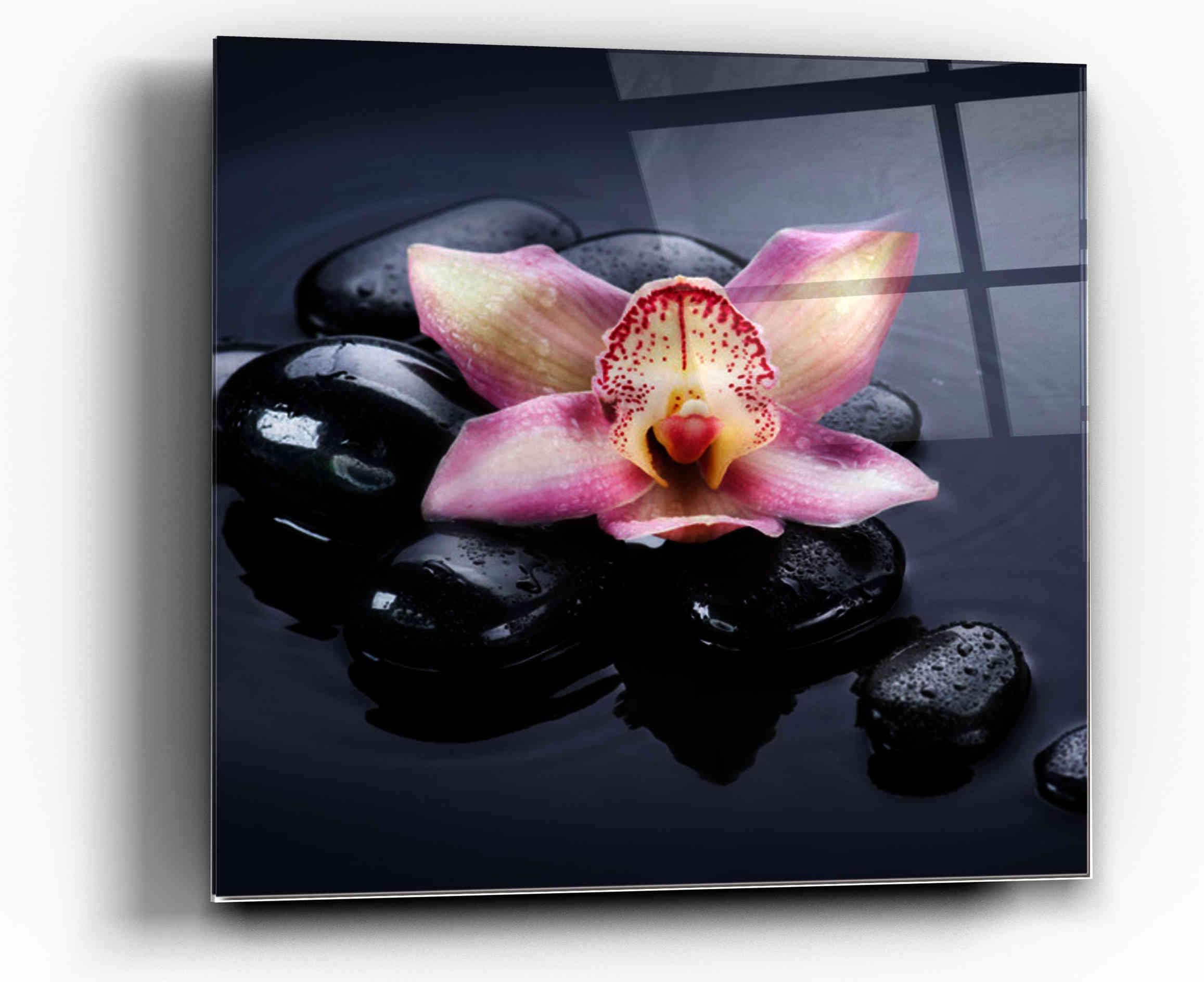 Epic Graffiti Spa Rocks 7 Tempered Glass Wall Art, 18" x 18"