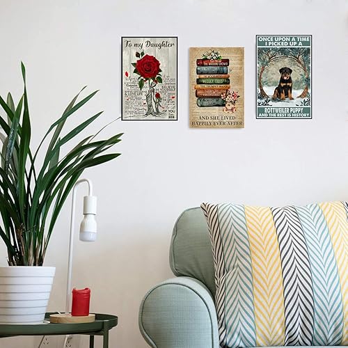 Miniatura 4 de Cusde Cartel de metal divertido Rottweiler Puppy Poster I Picked Up A Rottweiler Puppy The Rest Is History, decoración de pared para el hogar,