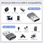 Basesailor USB to USB C Adapter for iPhone 17 Pro Max,17e 16 15 Charger | Type C Female to USBA Male Converter 2Pack for Apple Watch iWatch S11 10,AirPods Pro 4,iPad mini 7 Air,Samsung Galaxy S26 S25