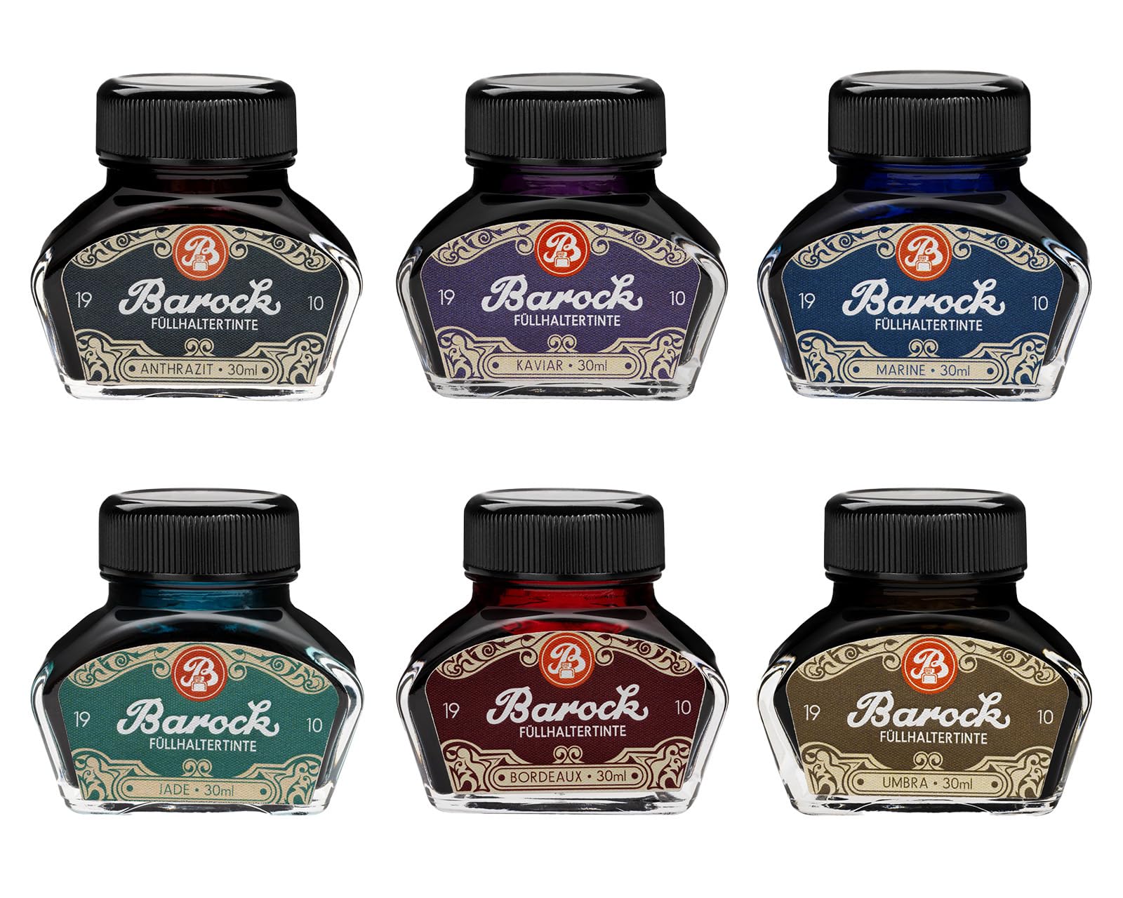 Barock 1910 Writing Ink Collection in 30 ml Glass Bottle
