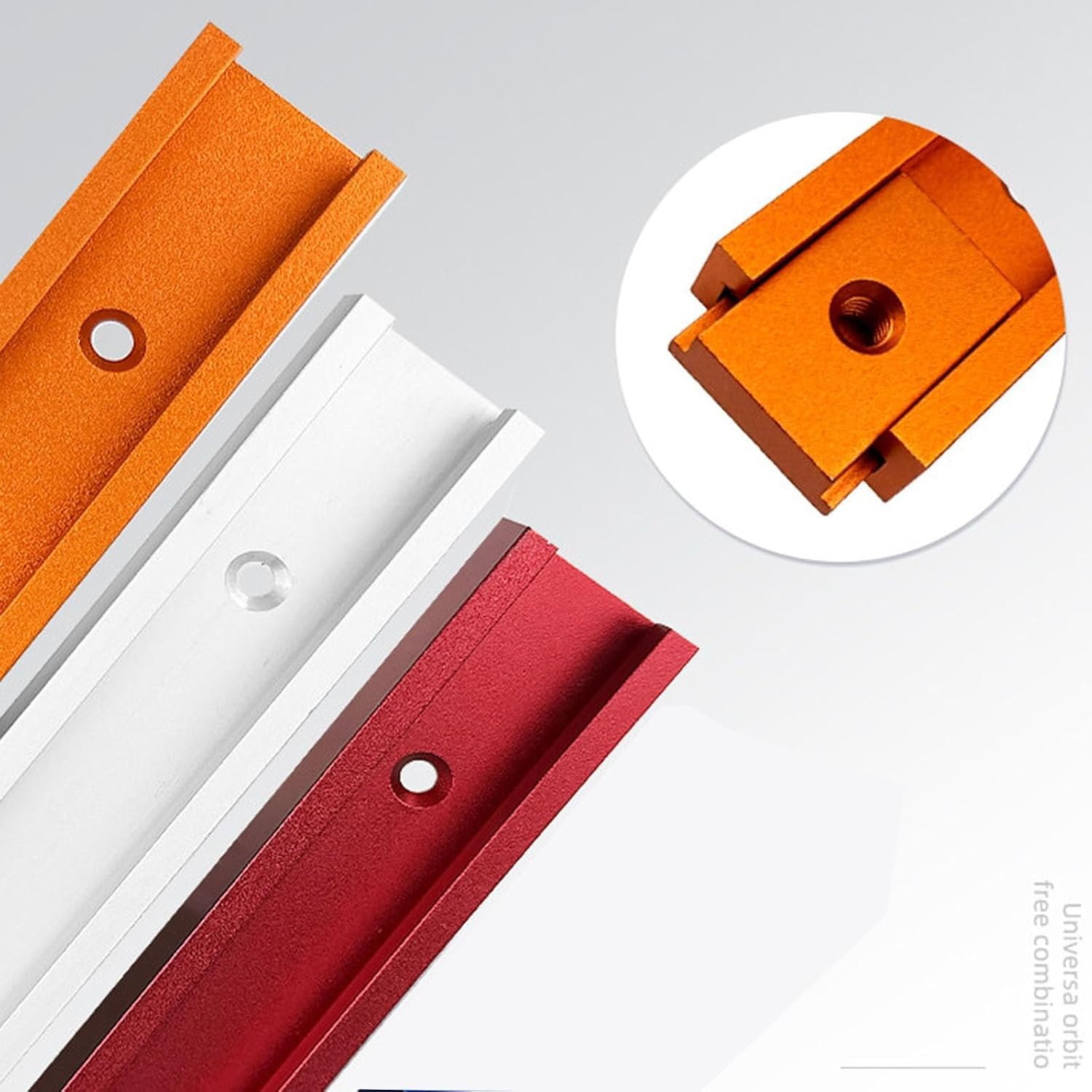 Rieles guía de aleación de aluminio con ranura en T para carpintería, compatibles con fresadoras y sierras de mesa. (100cm)