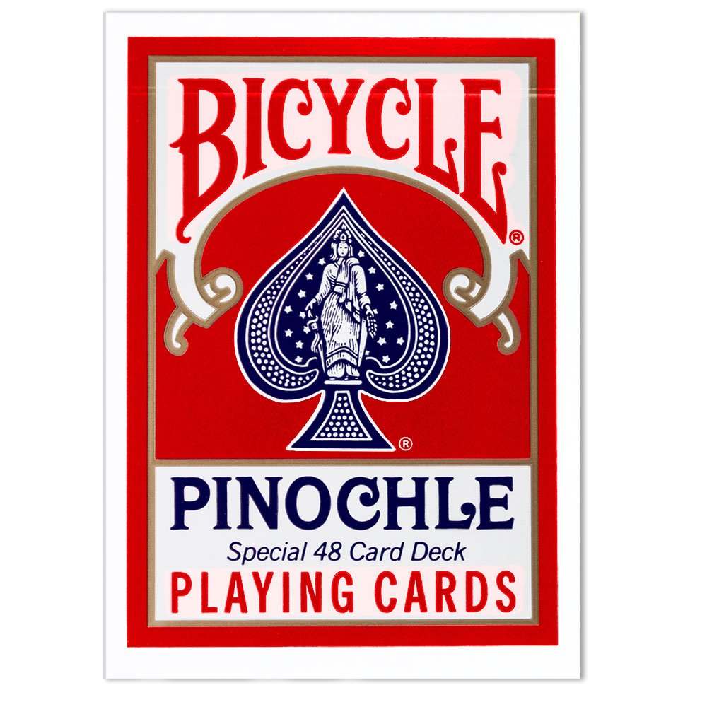 1 Deck Bicycle Pinochle jugando a las cartas con GRATIS tarjeta de corte – Cubierta de elegir color