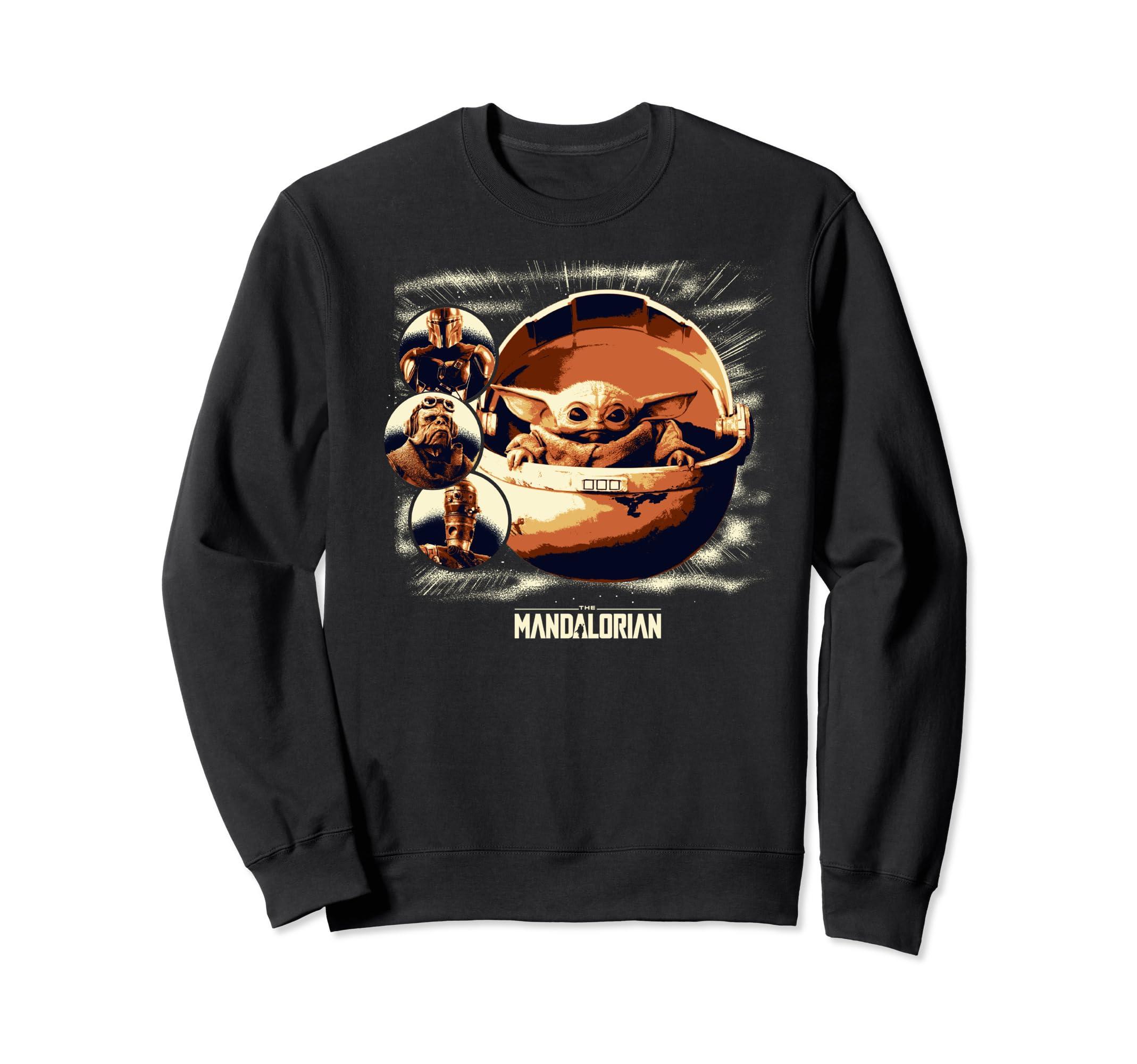 Star Wars The Mandalorian The Child Cast Portraits Sweatshirt, Black