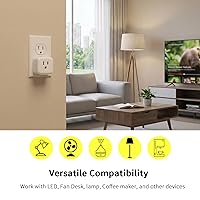 Vista 4 de Minoston Z-Wave MP21Z - Tomacorriente inteligente para enchufe de mini enchufe 800 Series, conector inteligente en mini enchufe, 15A, requiere hub