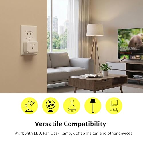 Miniatura 4 de Minoston Z-Wave MP21Z - Tomacorriente inteligente para enchufe de mini enchufe 800 Series, conector inteligente en mini enchufe, 15A, requiere hub