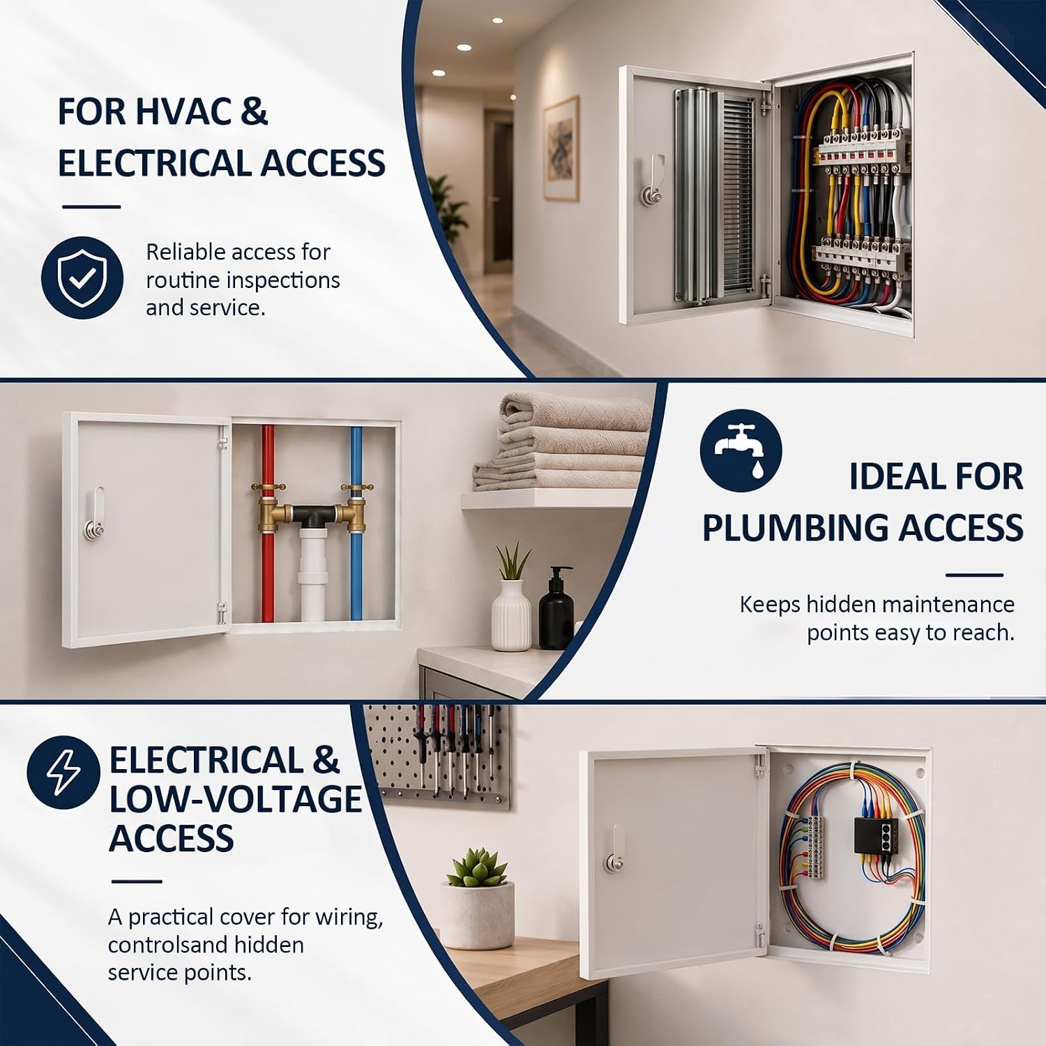 Sosation 12 x 12 Inch Drywall Access Panel with Cam Latch Lock, Flush Mount