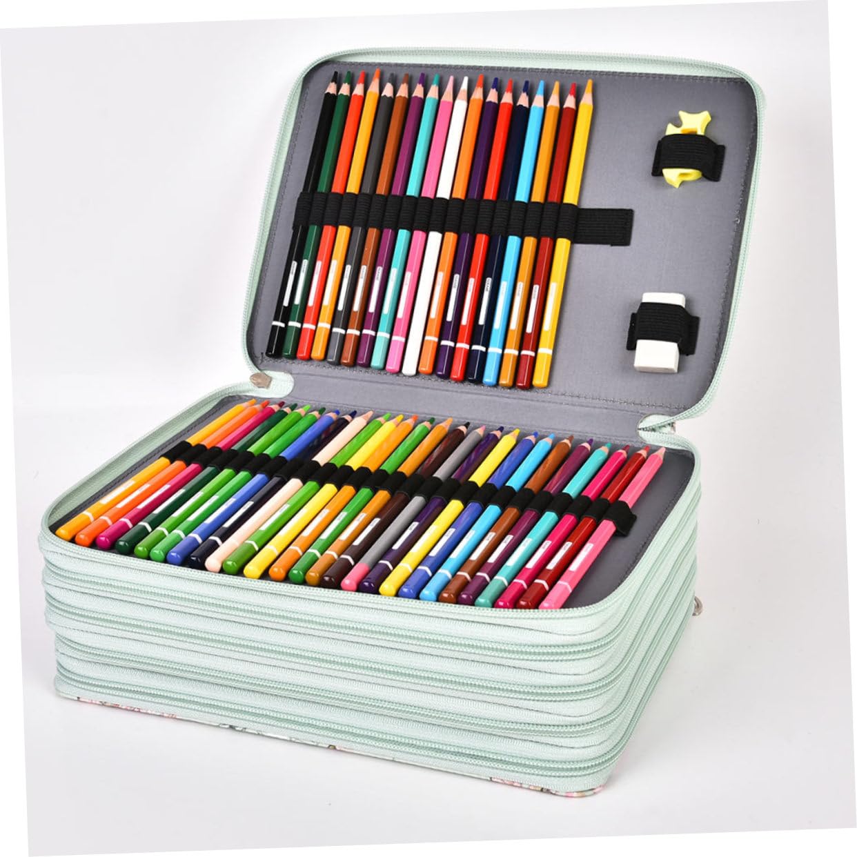 MAGICLULU Astuccio Portamatite Extra Large 252 Scomparti per Scuola | Borsa per Cancelleria in Pu Poliestere, Cordino Elastico e Zip, Back To School Party