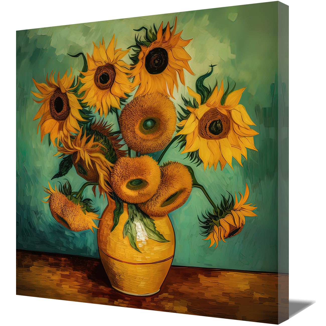 LMYSXAOZ Sunflower Canvas Wall Art - Yellow in Blossom Artwork Prints, Abstract Flowers Picture, Vintage Botanical Poster for Home Decor (20.00" x 20.00")