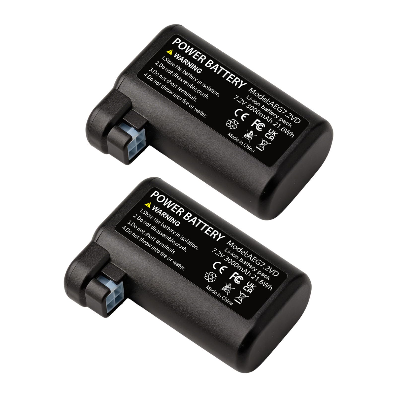 Lot de 2 batteries de rechange Li-ion 3000 mAh 7,2 V compatibles avec AEG Electrolux Osiris RX7-1-TM, RX9-1-SGM, RX9-1-IBM, RX9-2-4STN, RX9-2-4ANM, RX9, RX8-1-4WN