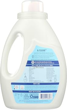 Seventh Generation Liquid Laundry Detergent Biodegradable Free & Clear Washing Detergent 50 oz