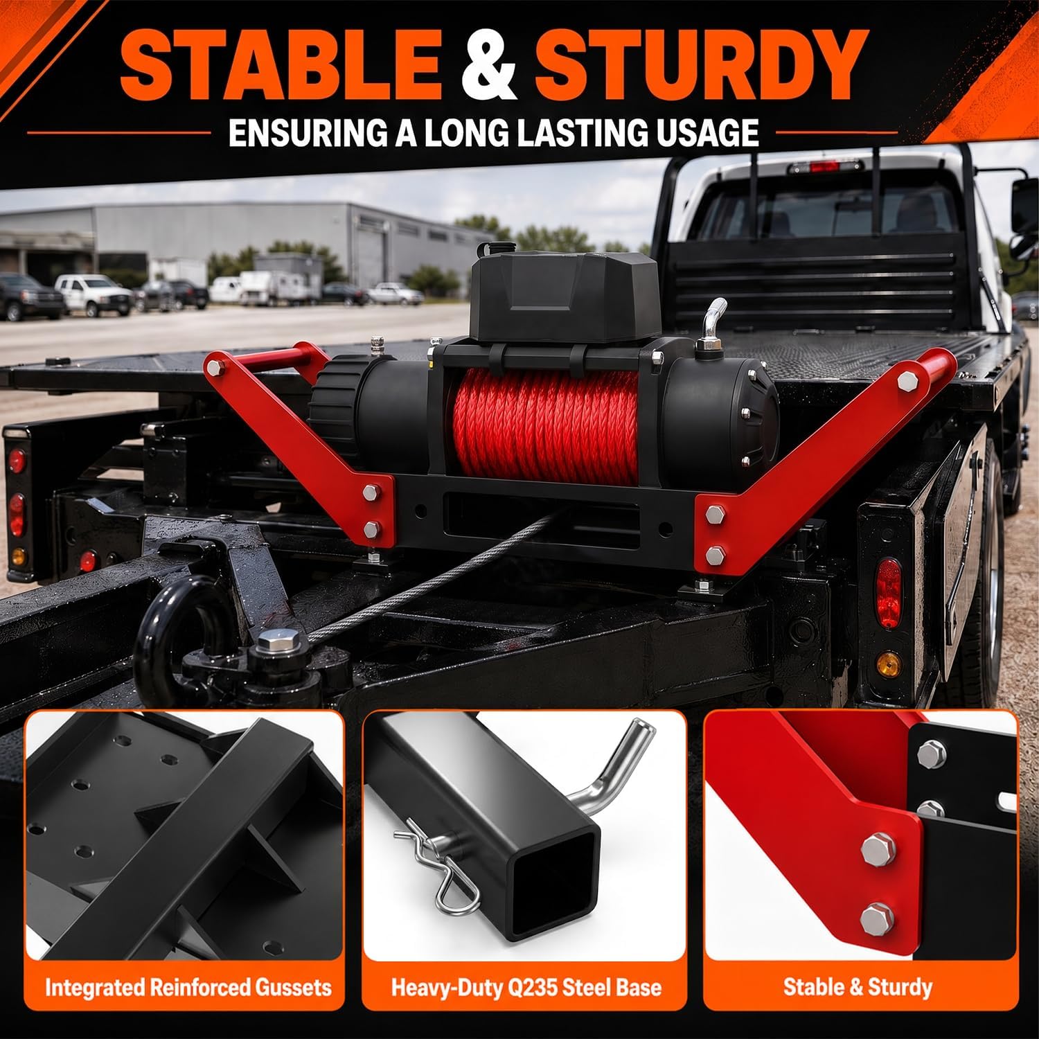 TRUSOON Rigid Winch Cradle Mount, 2-Inch Hitch, for 8000-15000 lb Winches