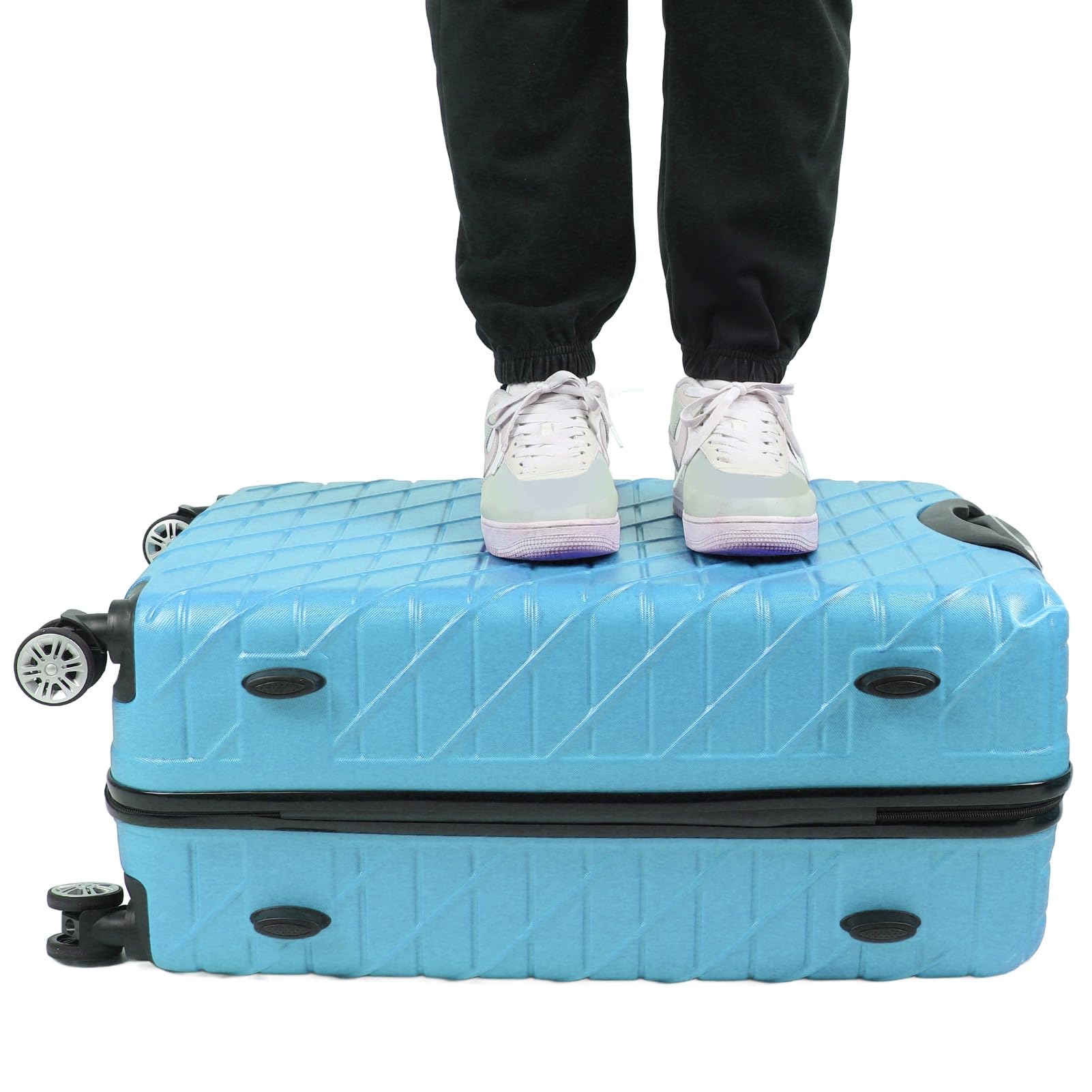 3-częściowy Zestaw Bagażu Hardshell z Zamkiem TSA, nośność 150 Kg na Długoterminowe Podróże i Wyjazdy Służbowe (BLUE)