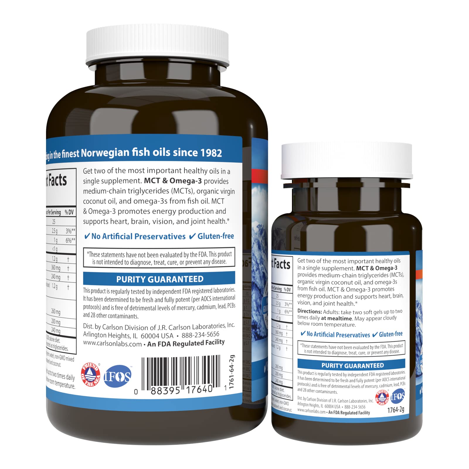 Carlson Labs MCT & Omega-3-120 + 30 softgels