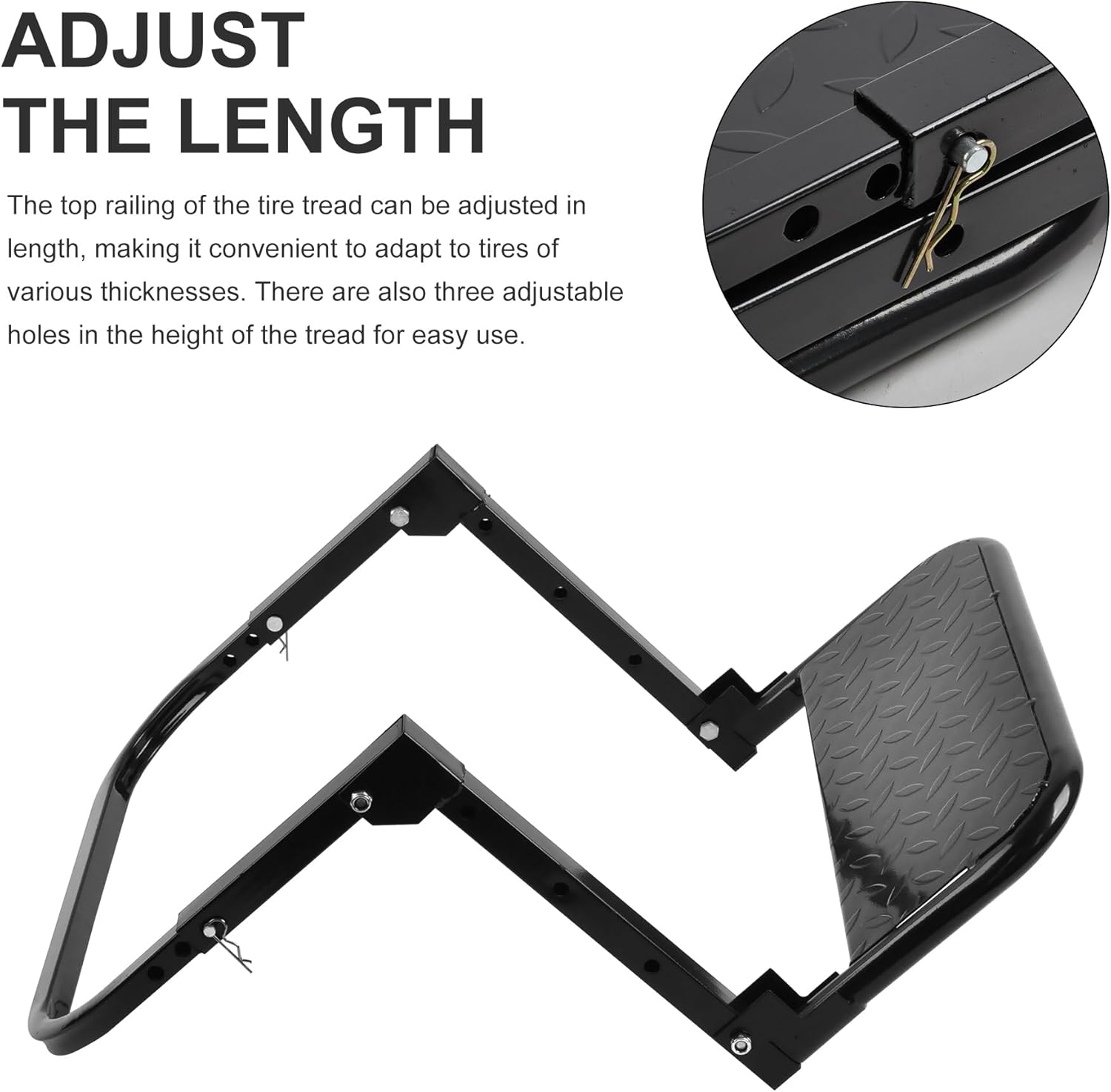 WINTOOLS Adjustable Folding Tire Step for Truck SUV Wheel Portable Non-Slip Platform