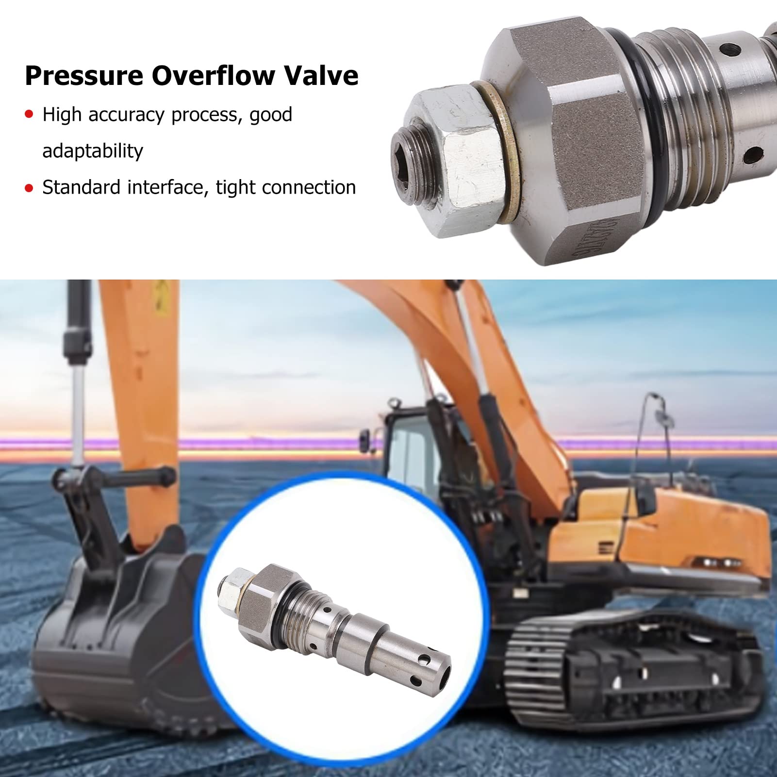 Zawór nadmiarowy ciśnienia Metalowy zawór przelewowy EX200 2 3 Wytrzymały, precyzyjny hydrauliczny zawór regulacji ciśnienia do koparek Maszyny budowlane Materiał stalowy
