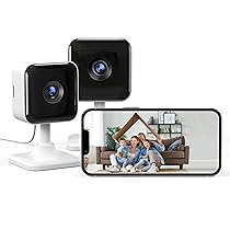 GNCC C2 2K 3MP Telecamera WIFI Interno, Videocamera Sorveglianza Interno WiFi con Visione Notturna a Infrarossi, Audio Bidirezionale, Notifiche Sportive Istantanee, Compatibile Alexa, (2 Pack)