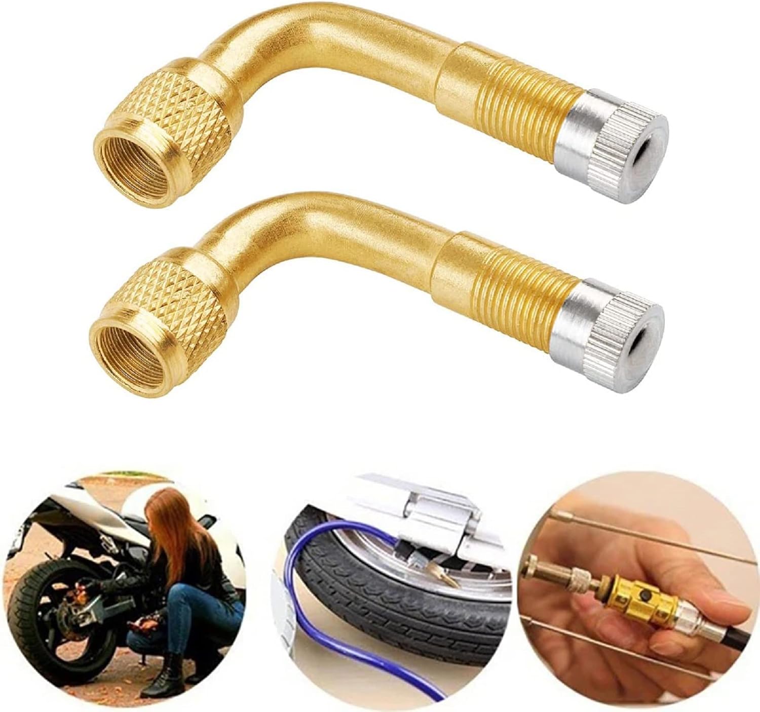 Lot De 2 Rallonges De Valve à 90 Degrés, Rallonge De Valve En Cuivre Pour Valve Angle De Valve De Voiture Valve De Pneu Pour Voiture Moto Velo 99331438