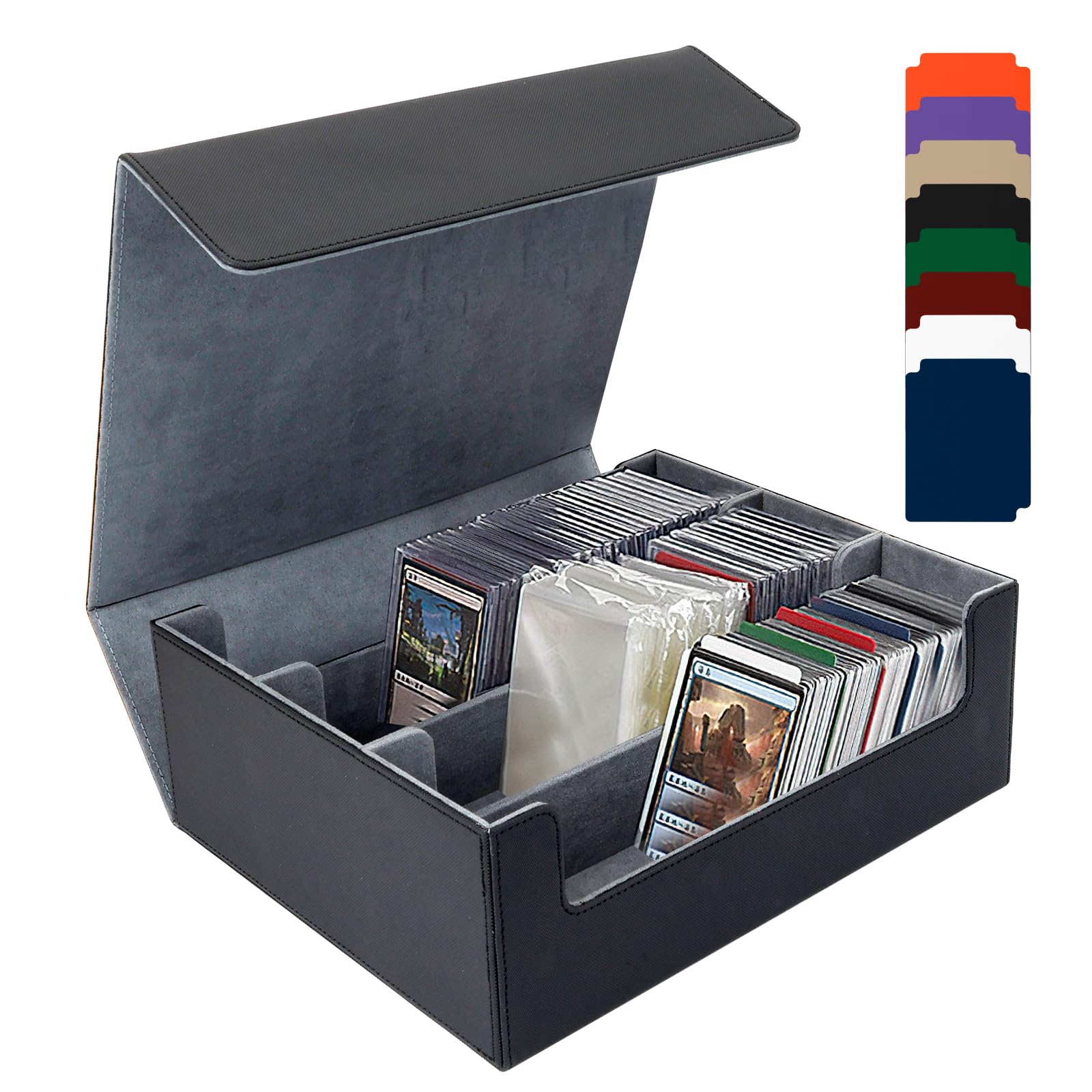 Dadabig Cajas para Cartas+8 Espaciador,PU Caja Cartas Game Card Storage Box Deck Box Caja Cartas Magic Compartimentos de Colección Cajas Barajas Deck Box Magic Deck Box para Almacenar 1800+Tarjetas