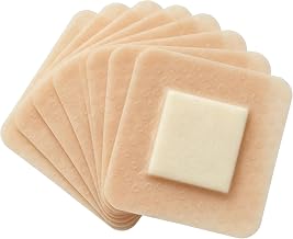 10 Pcs Silicone Foam Dressing 5 x 5 cm, Waterproof Silicone Dressing, Absorbent Breathable Foam Pad with Gentle Adhesive for Daily Wound Cover