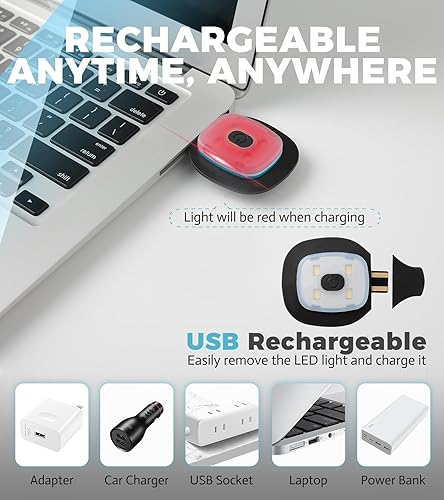 Miniatura 5 de Gorro LED unisex con luz, sombrero recargable, relleno de calcetines, regalos de Navidad para hombres, gorro de punto cálido, regalo de elefante