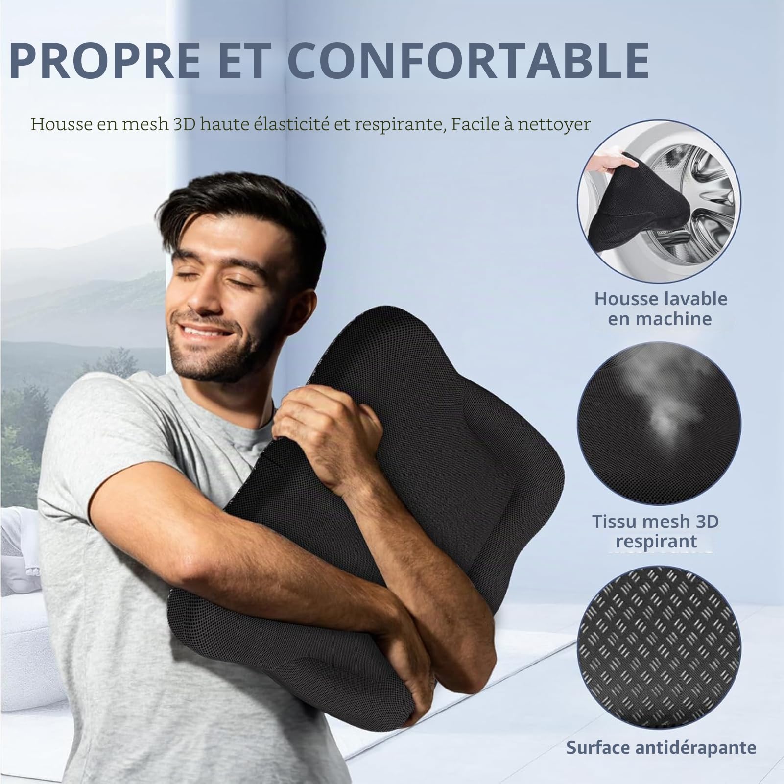 Coussin de siège en gel rafraîchissant extra épais pour une longue assise