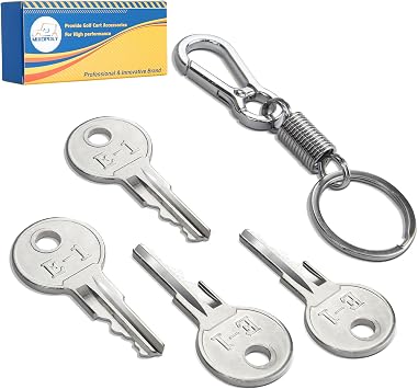 4 Pack Ignition Keys, Golf Cart Keys Replacement for EZGO Gas and Electric 1982-up, Replace OEM 17063-G1