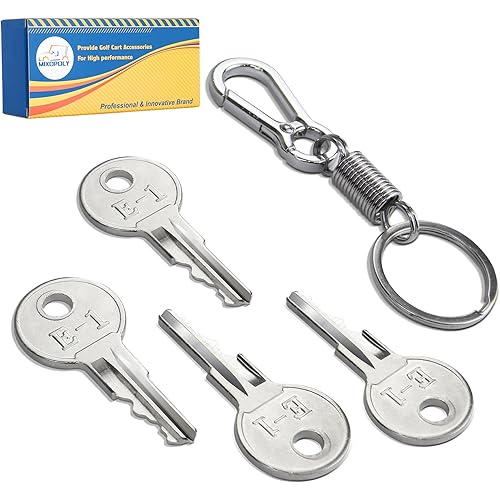 4 Pack Ignition Keys, Golf Cart Keys Replacement for EZGO Gas and Electric 1982-up, Replace OEM 17063-G1