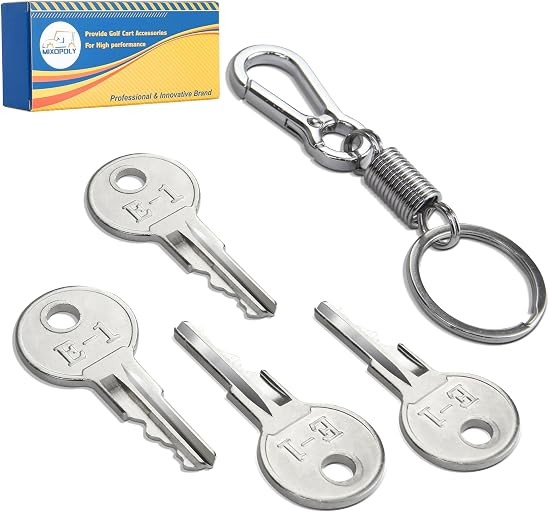4 Pack Ignition Keys, Golf Cart Keys Replacement for EZGO Gas and Electric 1982-up, Replace OEM 17063-G1