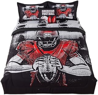 qjmiaofang Football Comforter Set 6 Pieces Kids American Football Beddin...