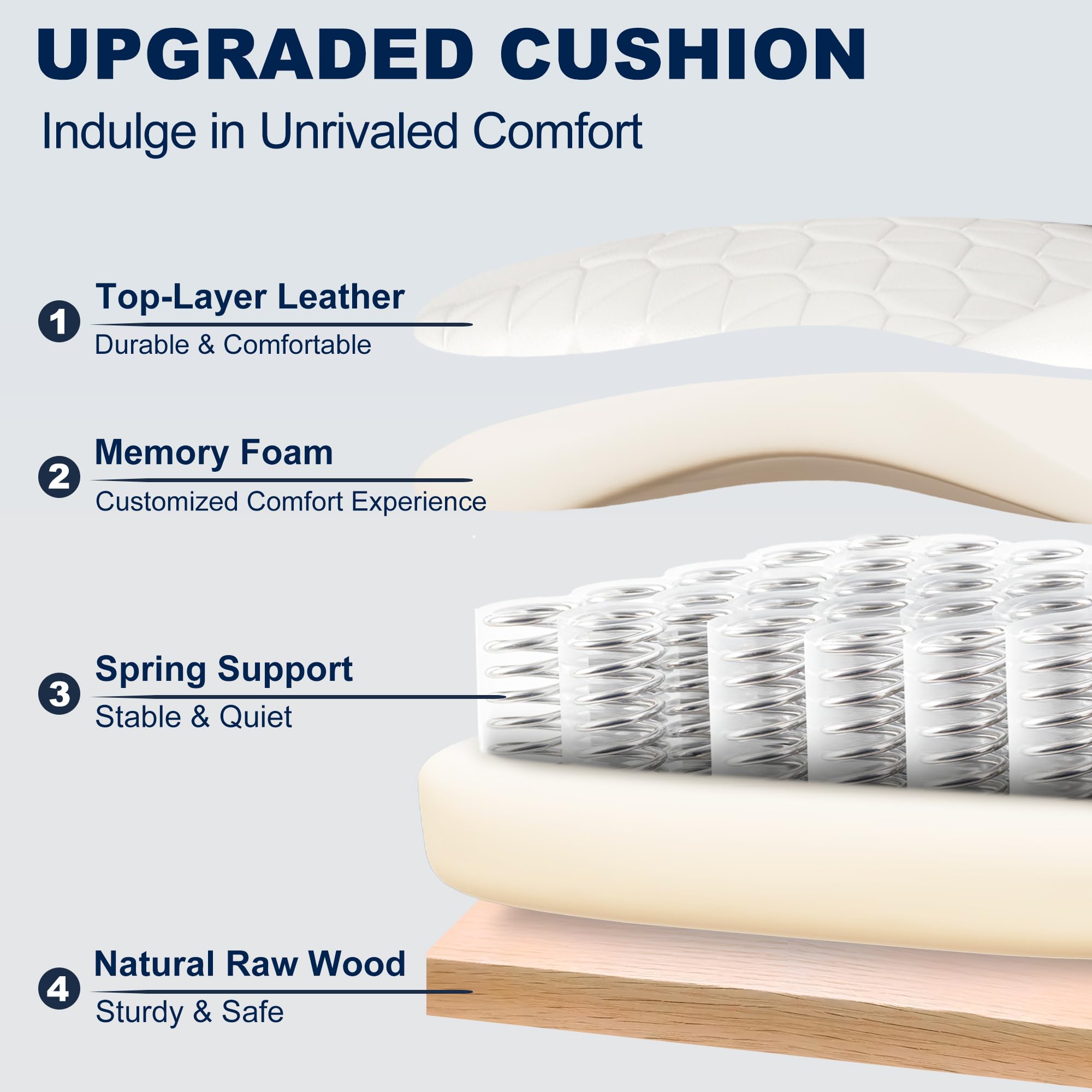 Misolant Big and Tall Office Chair with Footrest, High Back Executive Desk Chair with Adjustable Lift Armrest, 155°Recline，Lumbar Support Pillow, Faux Leather Gaming Chairs for Home or Office White