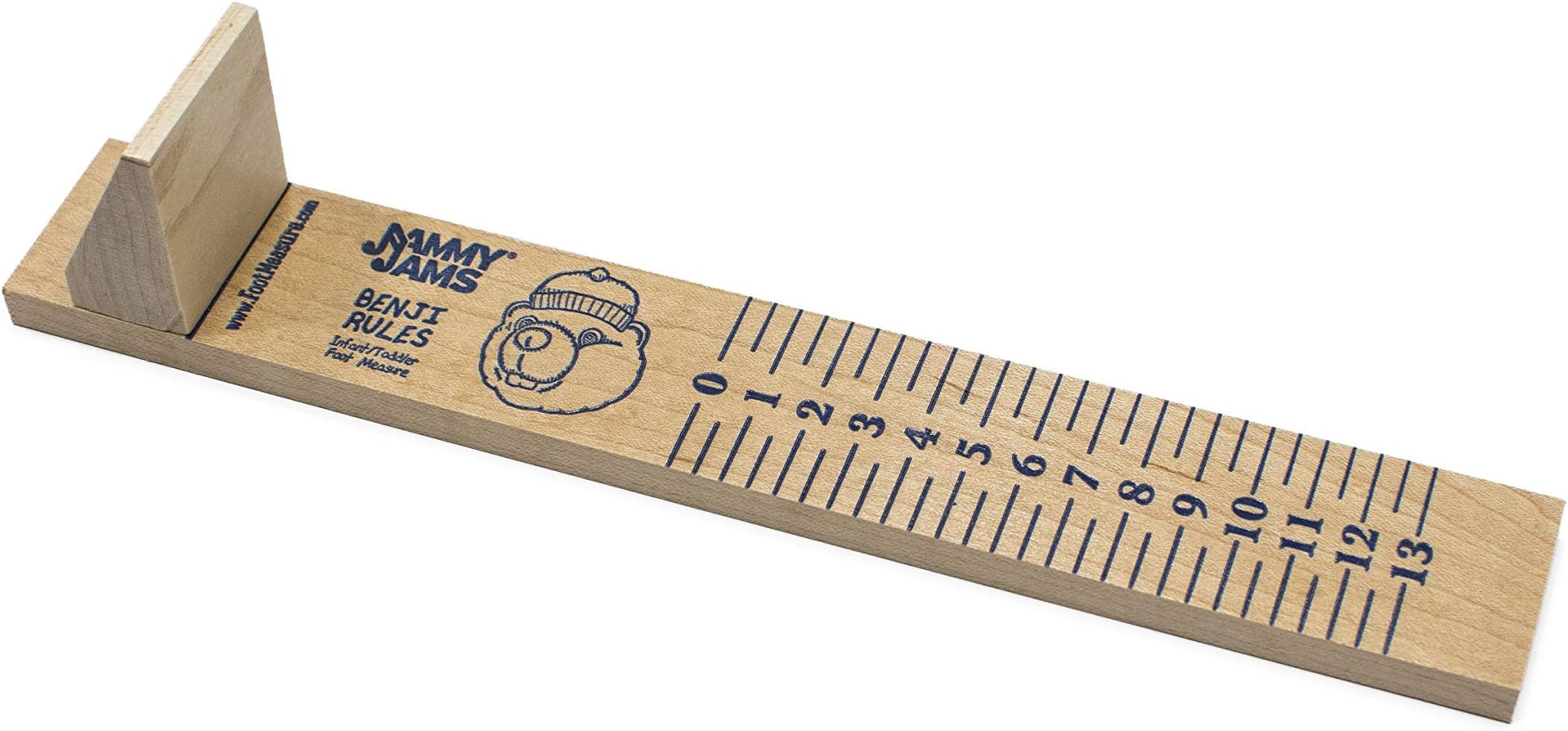 Jammy JamsInfant and Toddler Shoe Sizer: Foot Measuring Device for Kids- Wood, Size 0-13 US