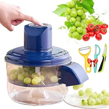 Grape Peeling Machine, Automatic Electric Small Fruit Garlic Tomato Peeler Tool, 1300mah Commercial Smart Fruit and Vegetable Peeler Machine, for Grapes, Cherry Tomatoes Blue