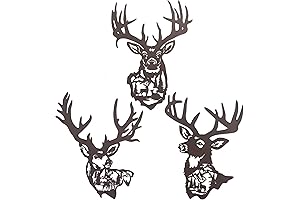 NewVees 16 Inch Large Metal Deer Wall Decor