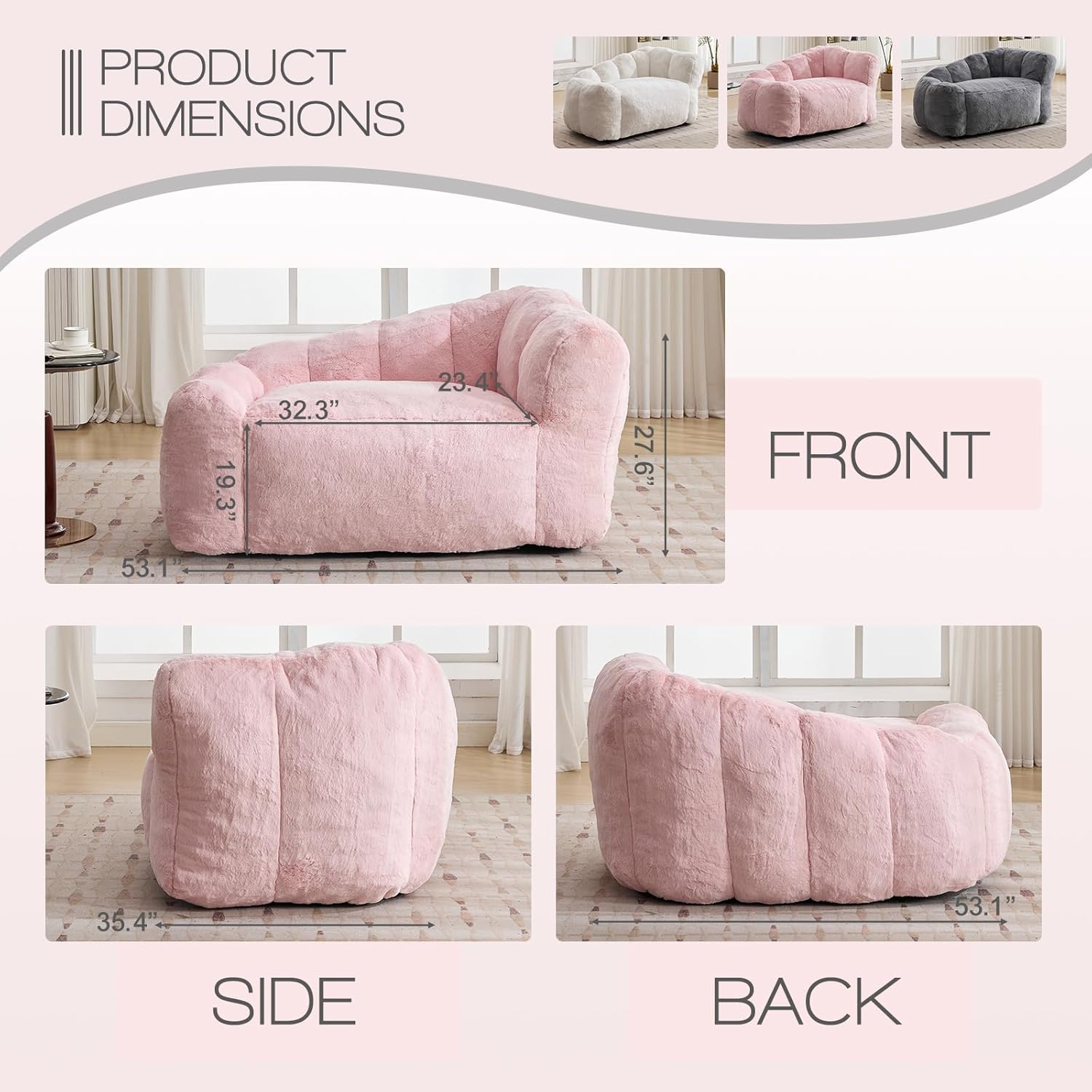 Dog Sofa Couch Bed with Faux Fur Fabric, 51" Floral Shaped Pet Sofa for Large Dogs up to 130BLS