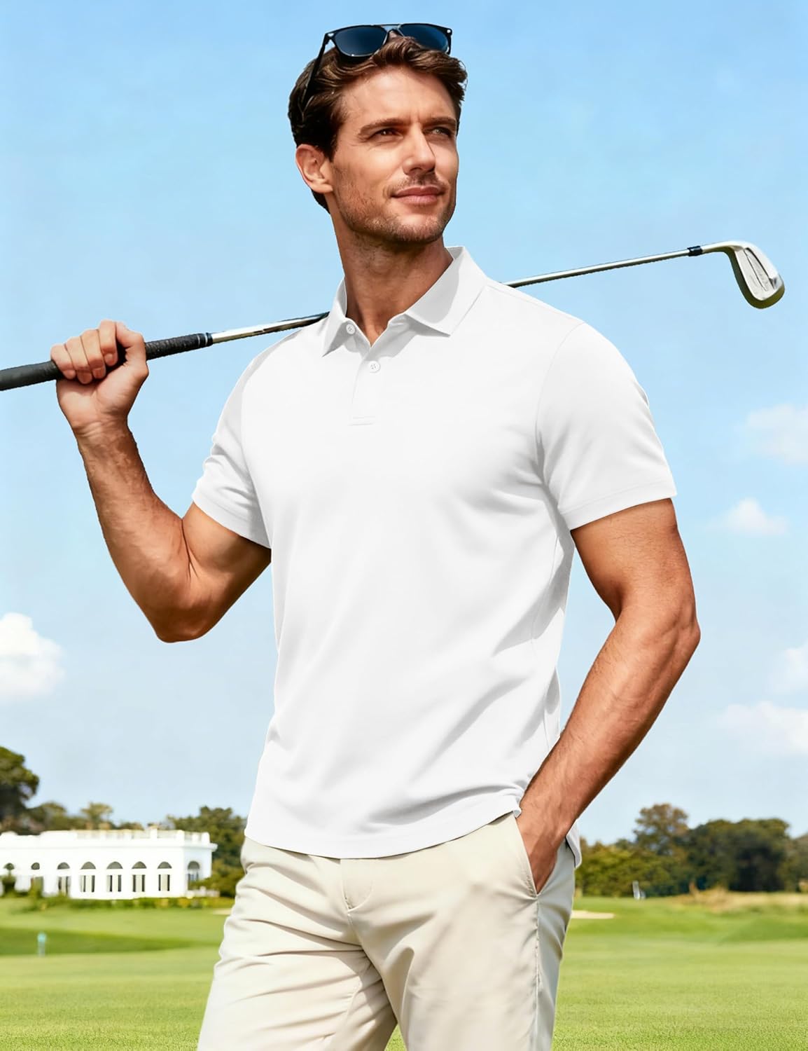 MAGCOMSEN Men's Polo Shirts Short Sleeve Collared Performance Dry Fit Breathable Golf Athletic Casual - Image 2