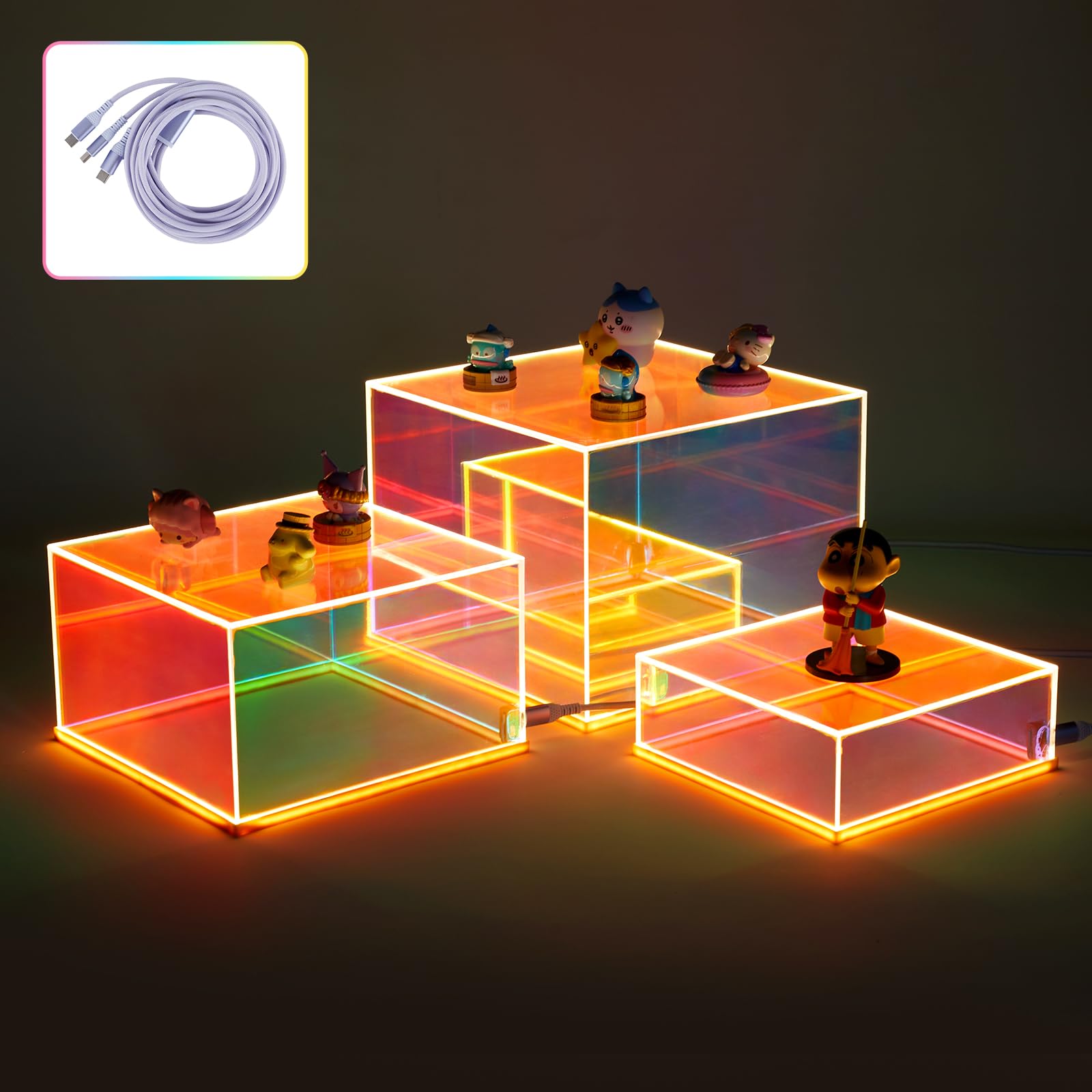 Amazon.com: Jolboldy 3Pcs Iridescent Acrylic Display Riser with