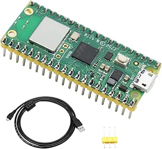 Placa de microcontrolador Pico W Raspberry-Pi con WiFi, soporte de cabecera presoldada, 2,4/5 GHz, basado en microcontrolador RP2040, procesador de brazo dual compatible con C/C++/Python