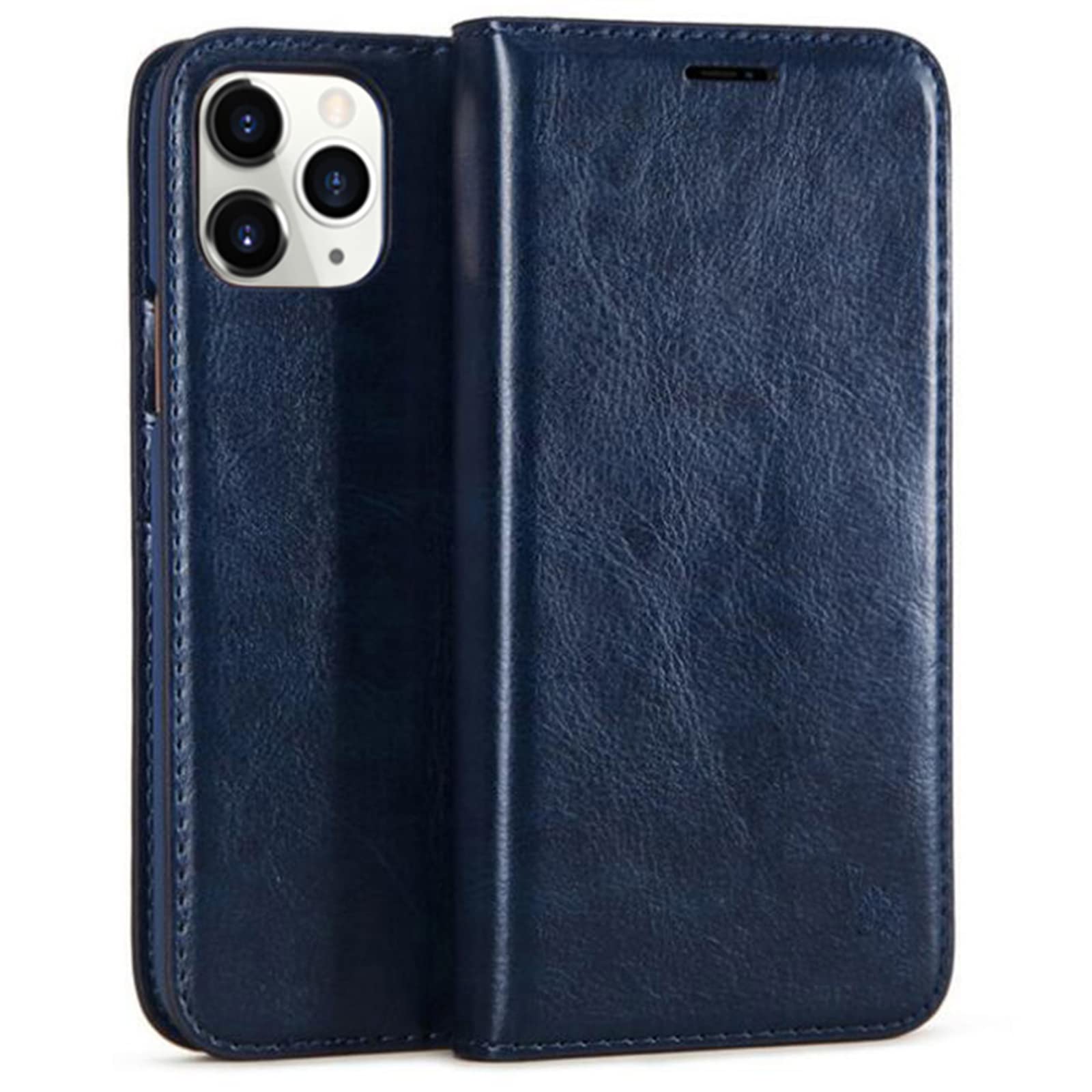 LTLGHY Custodia a portafoglio per iPhone 13/13 Pro/13 Pro Max, antiurto in pelle PU con cavalletto slot per carte di credito fibbia magnetica TPU custodia protettiva per telefono, blu, 13 6,1 pollici