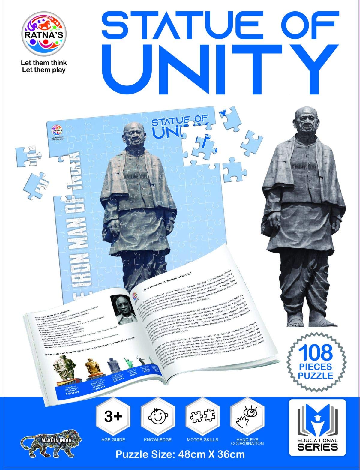 Statue of Unity 108 Pieces Jigsaw Puzzle with 12 Pages Information Booklet About SHRI VALLABHBHAI Patel - Image 2 thumbnail