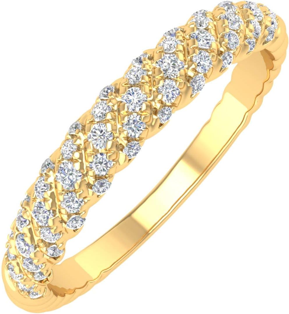 1/4 Carat Diamond Wedding Band Ring in 10K Gold