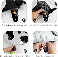 Vista 5 de Globos con números con estampado de vaca, globos de 40 pulgadas del número 0-9 (cero-nueve), globo de vaca para suministros de fiesta de cumpleaños