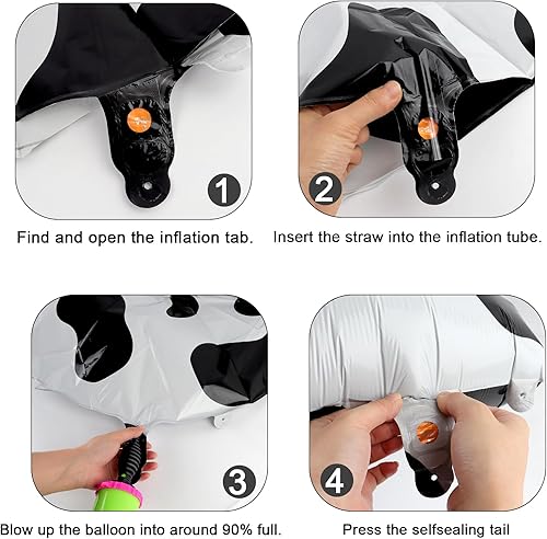 Miniatura 5 de Decoraciones de Cumpleaños con Globos de Números con Estampado de Vaca, globos de 40 pulgadas del número 0-9 (cero-nueve), globo de vaca para