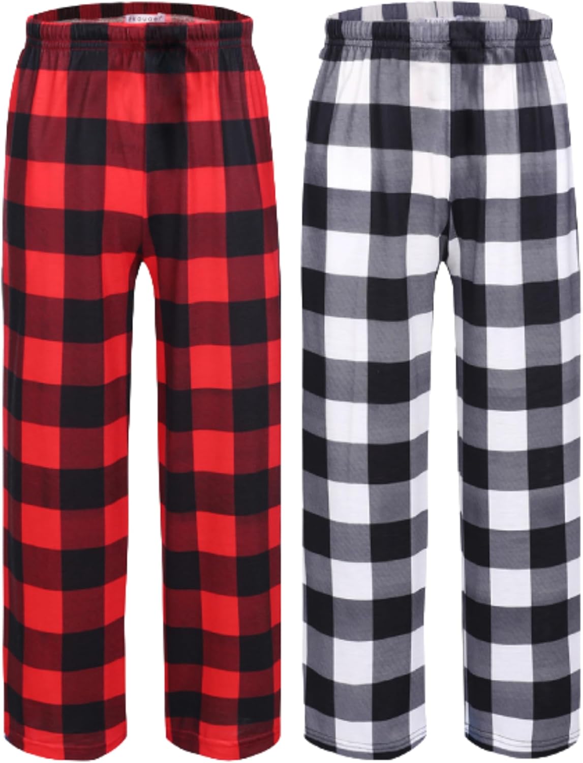 Ekouaer 2 Pack: Boys Pajamas Pants Soft Elastic Waist PJ Bottoms Comfy Lounge Long Pants with 2 Pockets 4-14 Years