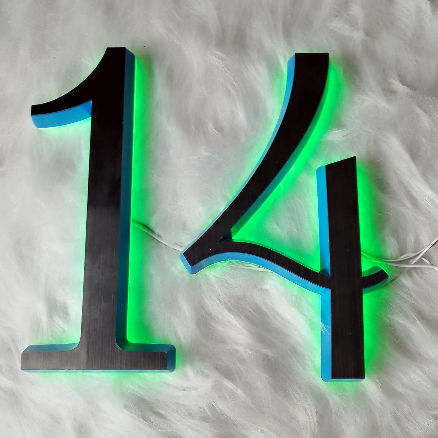 Custom Outdoor Illuminated House Numbers for Street Address Plaques Lighted Address Number Signs Vertical | Horizontal Light-Up Street Address Signs (5 letter)