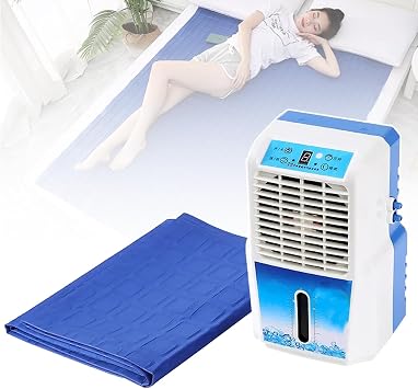 Summer Water Cooling Mattress Pad, Bed Cooling System with Air Conditioner and Remote Control, Keeps Sleepers Cool, PVC Sleeping Ice Pad for Bed & Sofa,160140cm