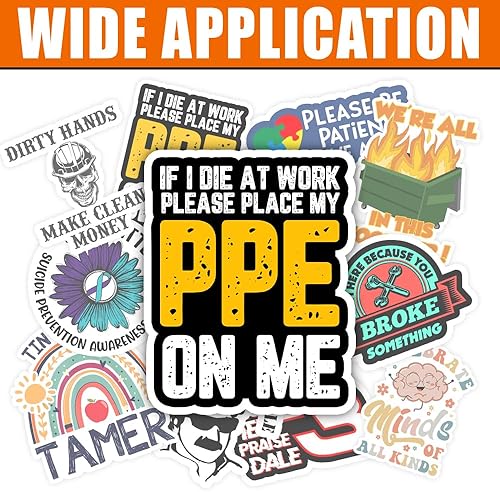 Miniatura 4 de MAIANEY Calcomanía con texto en inglés "If I Die At Work Please Place My PPE On Me" (If I Die At Work Please Place My PPE On Me), calcomanías