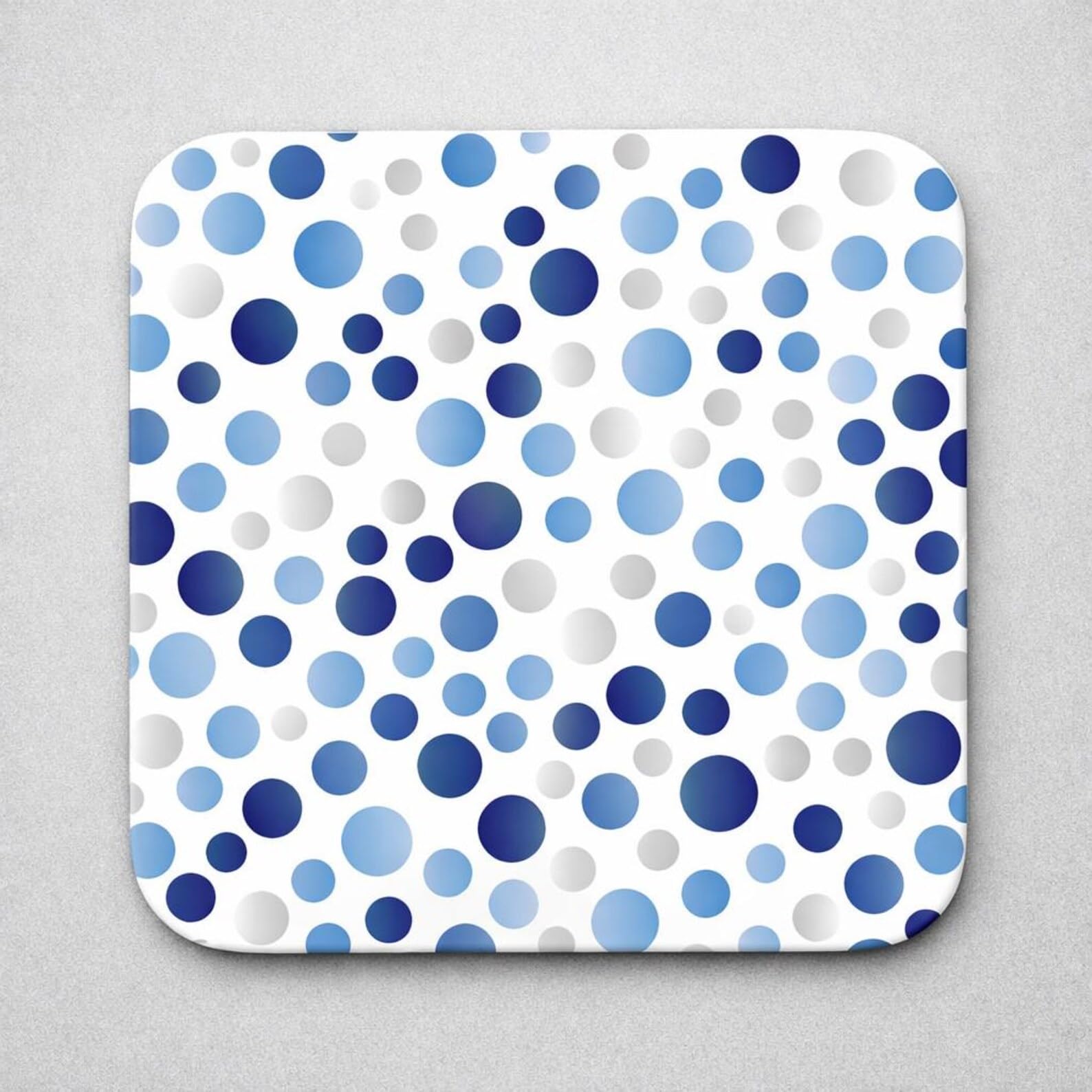 Half A Donkey Multicolor Stylish Blue Polka Dot Coaster – Contemporary Home Décor