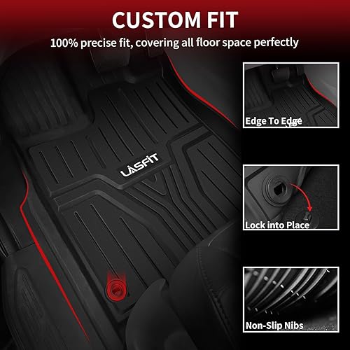 Miniatura 3 de LASFIT Alfombrillas para Honda Odyssey Mini Passenger Van 2018-2024, revestimientos de automóvil TPE para todo tipo de clima, juego de 1, 2 y 3 fila